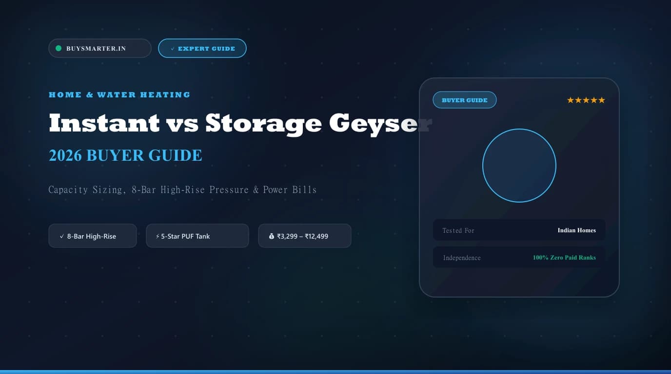 Instant vs Storage Geyser Water Heater Guide India 2026: Capacity & Power Bills